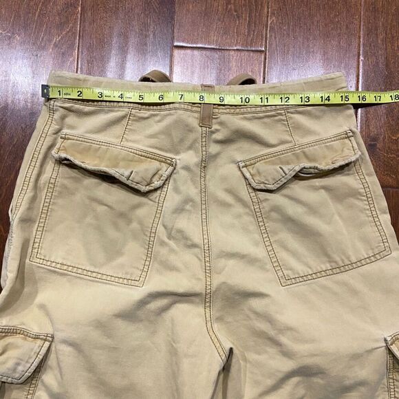 American Eagle Outfitters Y2K Cargo Utility Tan Brown Vintage Shorts Men's 30 - Picture 6 of 7